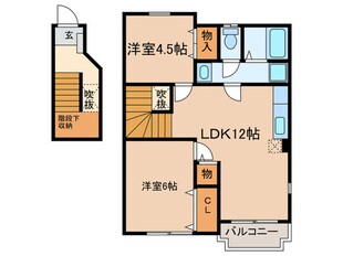 ハ－モニ－カサベルデ１号館の物件間取画像